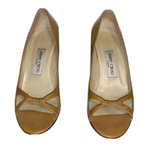 Women's Jimmy Choo Yellow Patent Pumps, Size 38